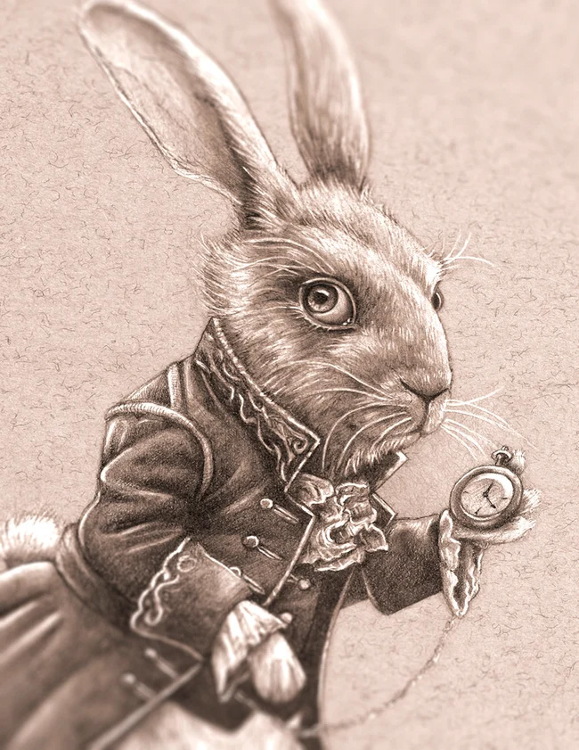 The White Rabbit, column emblem of Dennis Alan Yates II